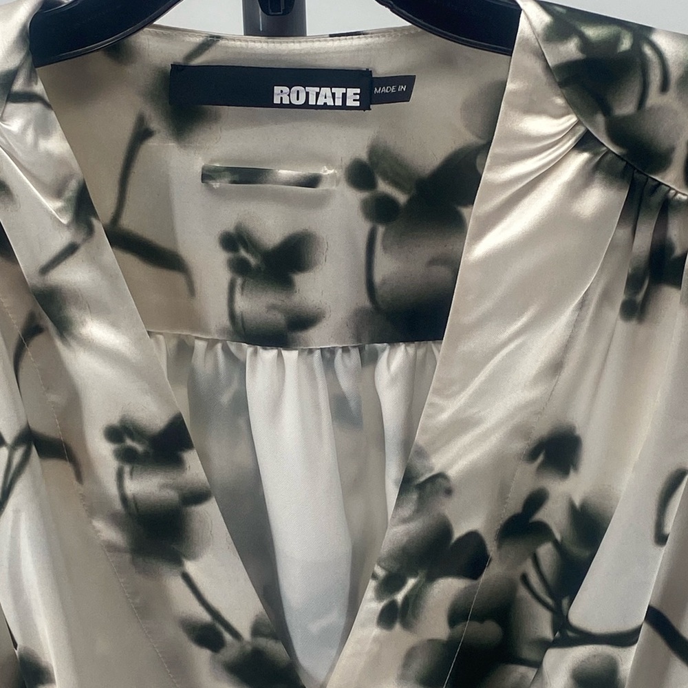 Rotate Birger Christensen abstract floral-print satin wrap dress NWOTS(No Belt) - Picture 6 of 10